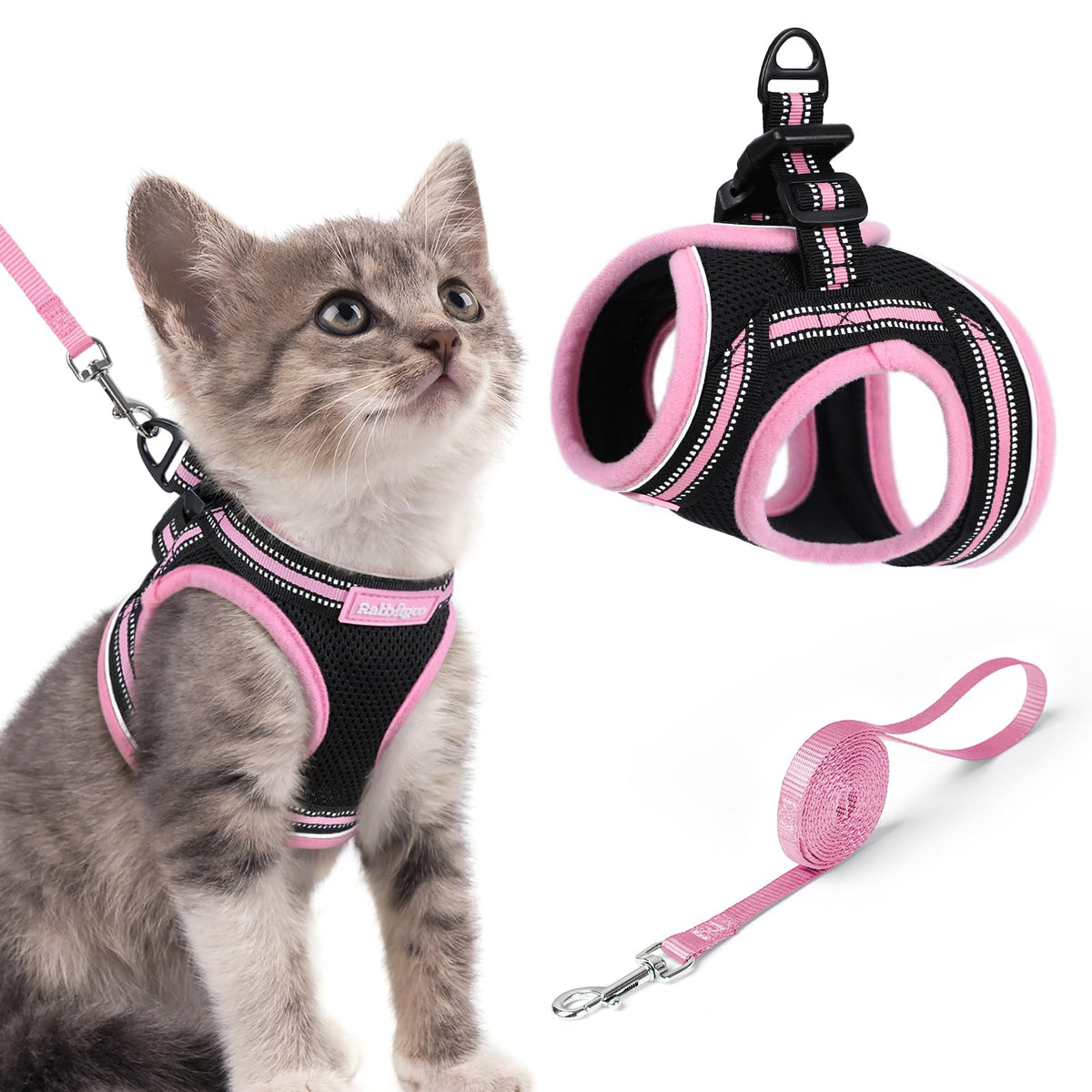 rabbitgoo Animal Harness in S, Black & Pink