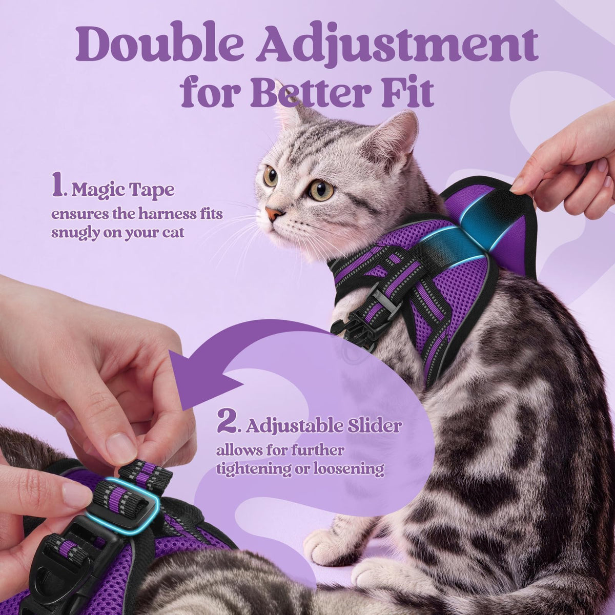 rabbitgoo Animal Harness in S, Purple