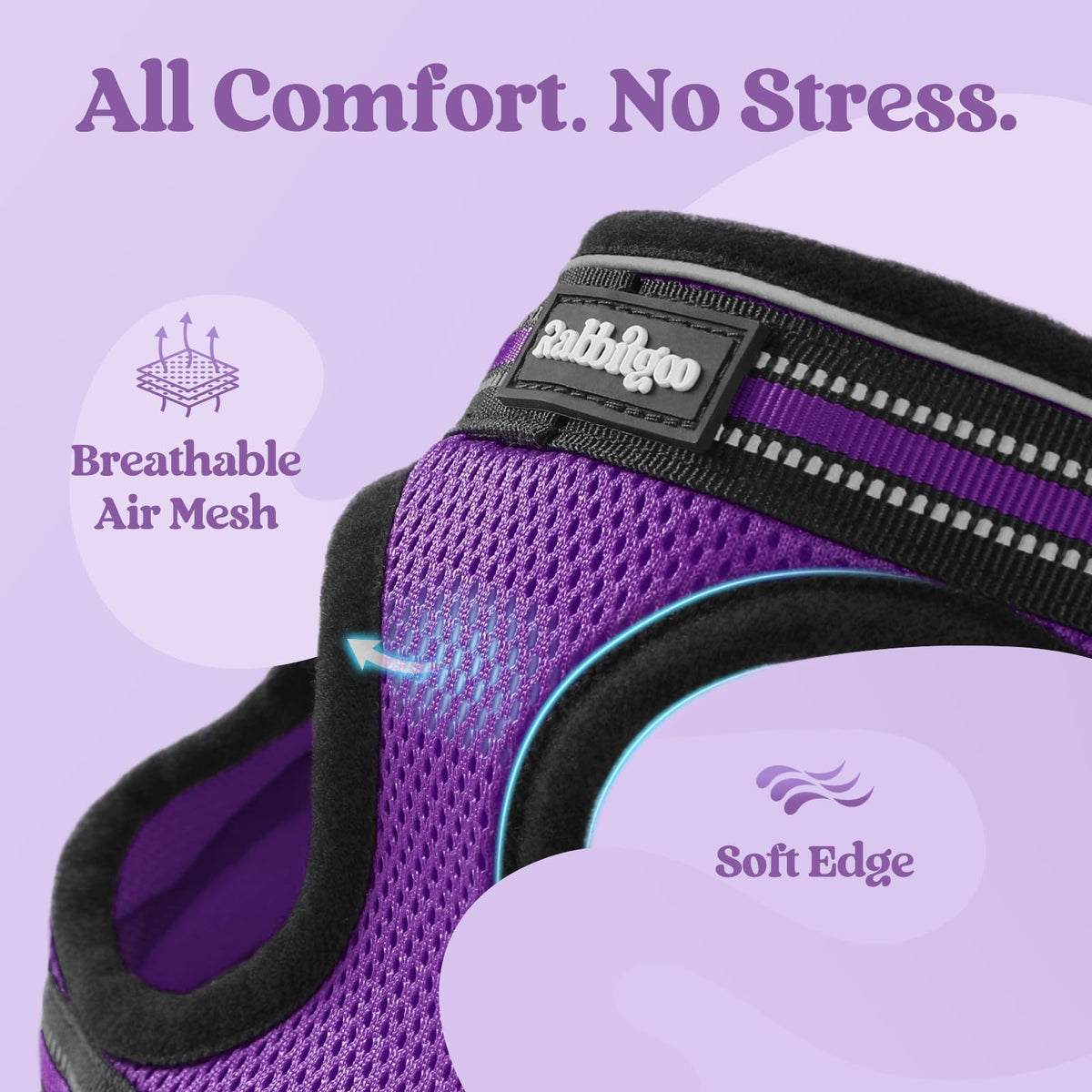 rabbitgoo Animal Harness in S, Purple