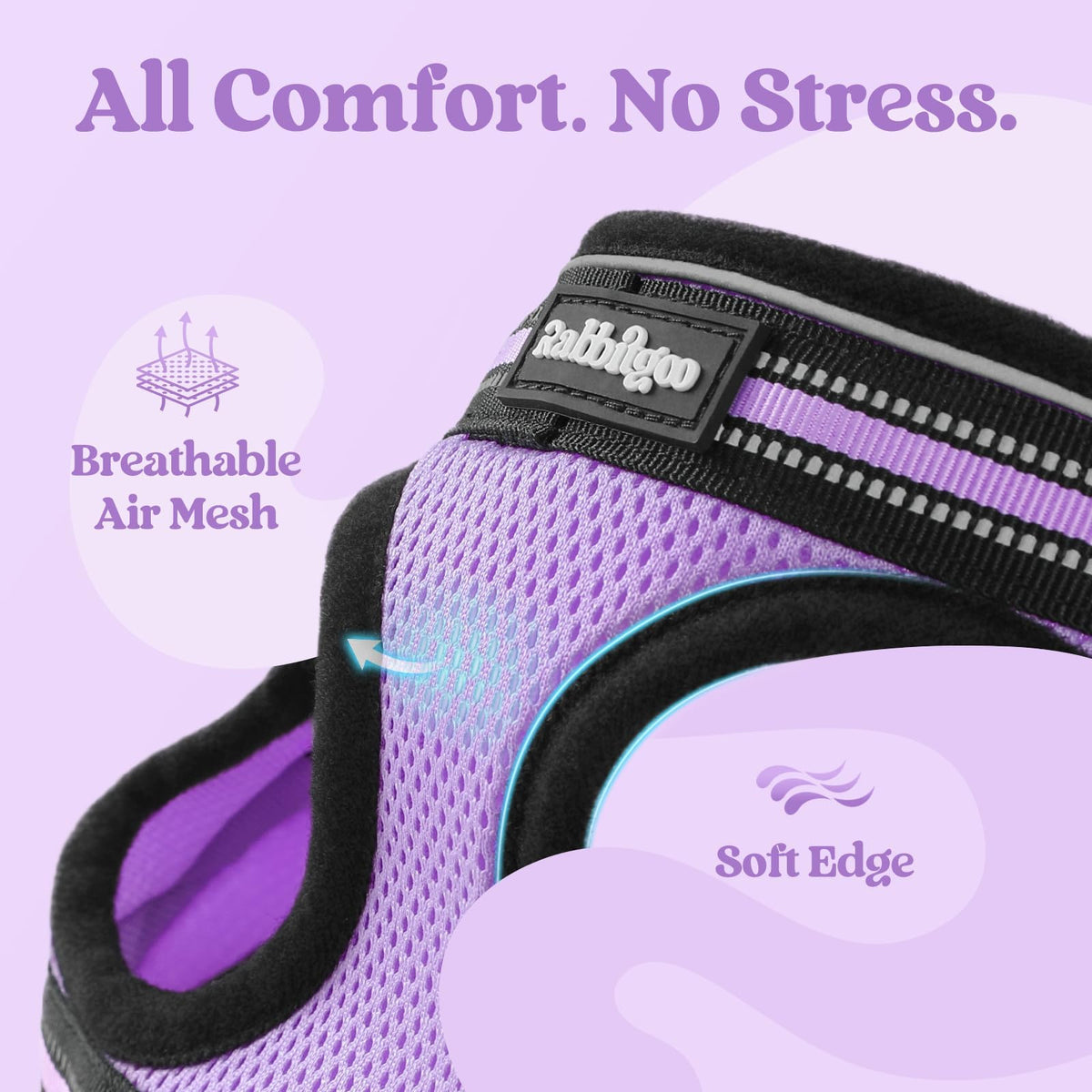 rabbitgoo Animal Harness in XL, Light Purple
