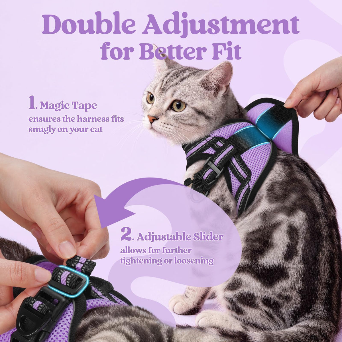 rabbitgoo Animal Harness in XL, Light Purple